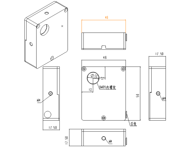 超快電動(dòng)激光快門12mn快門尺寸圖